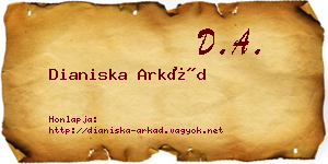 Dianiska Arkád névjegykártya